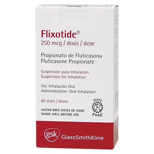 Asma, Alergias y Nasal Glaxosmithkline Flixotide Inhalador 250 Mcg 60 Dosis-Precio indicado por corticosteroidesxx