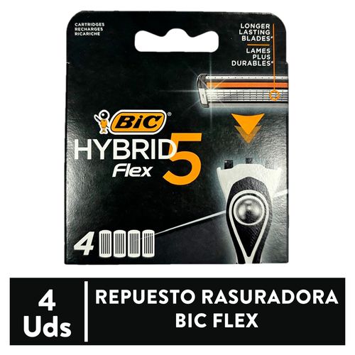 Repuesto Rasuradora Bic Hybrid Flex 5 - 4 Uds