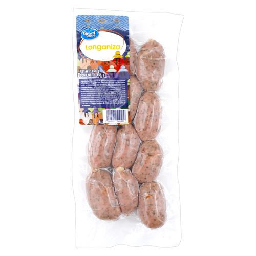 Longaniza Great Value especial para fiambre - 454 g