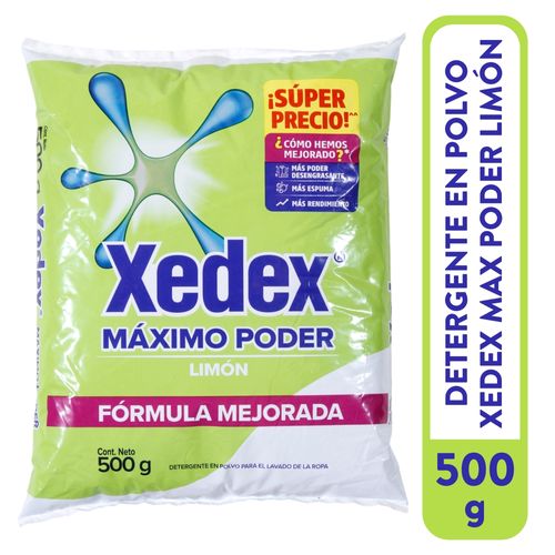 Detergente Xedex Máximo Poder Limón en Polvo - 500 g