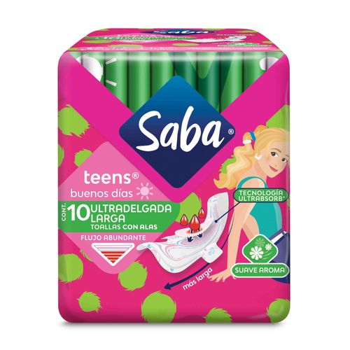 Toalla  Sanitaria Saba Teens Larga - 10 Unidades