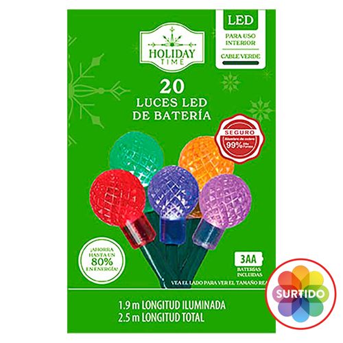 Luces Led Holiday Time diseño bolitas serie 20 luces