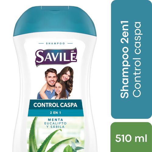 Shampoo Savilé Eucalipto y Sábila Anticaspa 2 en 1 en Líquido - 530 ml