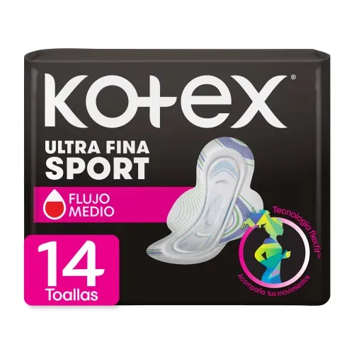 Toallas Femeninas Kotex Sport - 14 Unidades