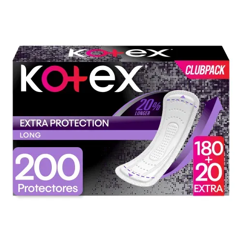 Protectores Diarios Largos Kotex - 180 Unidades + 20Uds EXTRA