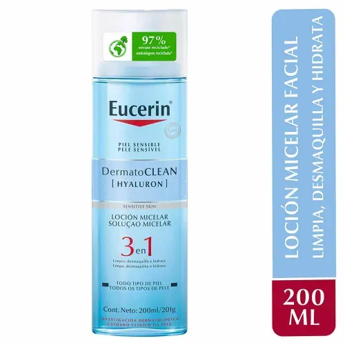 Loción Eucerin Micelar 3en1 DermatoClean Hyaluron - 200ml