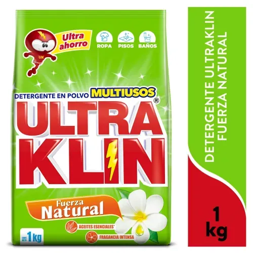 Detergente En Polvo Ultraklin Fuerza Natural - 1000 g