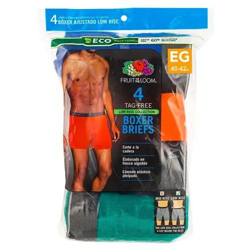 Bóxer Fruit of the Loom para hombre colores surtidos - Talla XL - 4 Uds