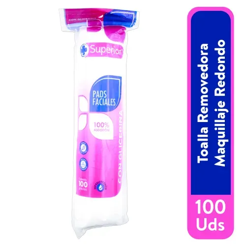 Toalla Removedora Maquillaje Redondo - 100 Unidades