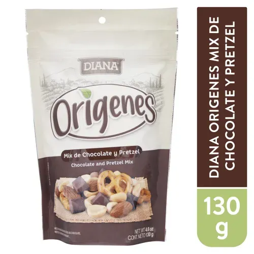 Snacks Diana Orígenes mix de chocolate y pretzel - 130 g