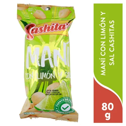 Maní Con Limón Y Sal Cashitas - 80 g