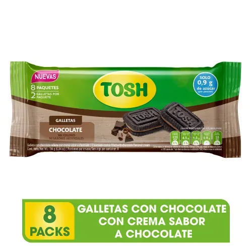 Galleta Tosh rellena de chocolate - 194 g