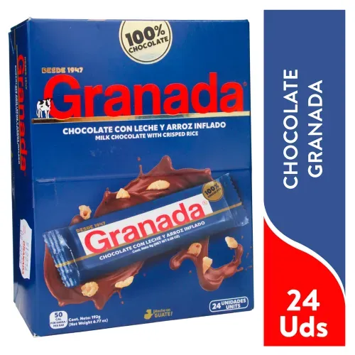 Chocolate de Leche con Arroz Granada 24 uds - 192 g