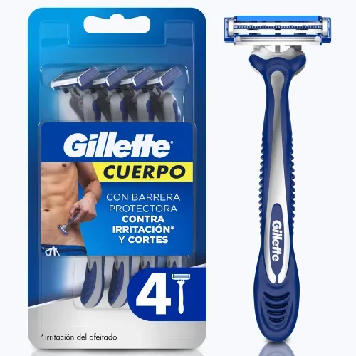 Máquina De Afeitar Gillette Cuerpo Para Afeitar La Zona Íntima Y El Cuerpo 4 Uds