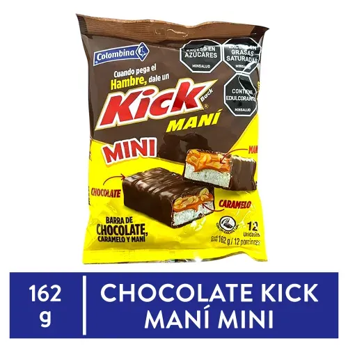 Barra chocolate Kick maní mini – 13.5 g
