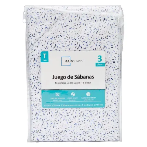 Set de sábanas Mainstays Individual estampado confetti azul