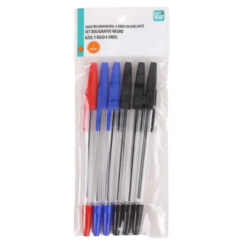 Bolígrafos Pen + Gear negro, azul y rojo - 6 Pzas