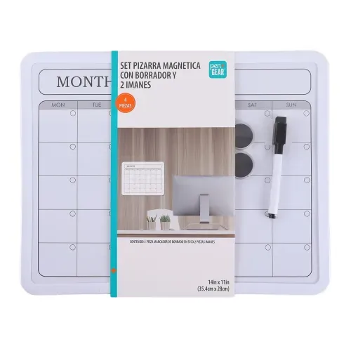 Pizarra magnética Pen + Gear con borrador y 2 imanes - 4 Pzas