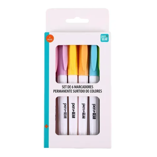 Marcadores Pen + Gear permanentes colores pastel - 6 Pzas