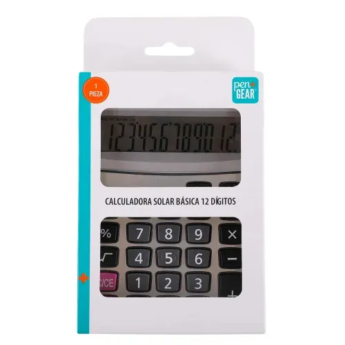 Calculadora básica Pen + Gear solar de 12 dígitos