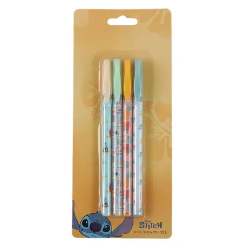 Bolígrafos Pen + Gear de gel diseños stitch surtidos - 4 Pzas