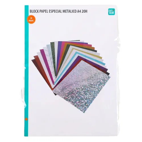 Block papel Pen + Gear metálico tamaño A4 - 20 hojas