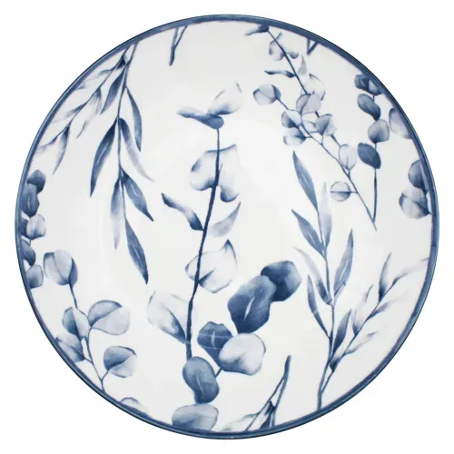 Vajillas Mainstays Ms Plato Sopero Porcelana 8 Floral Azul