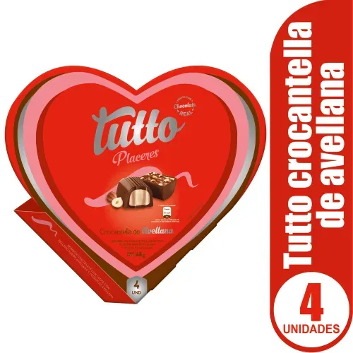 Chocolate Tutto Placeres Crocantella de Avellana 4 Uds - 48 g