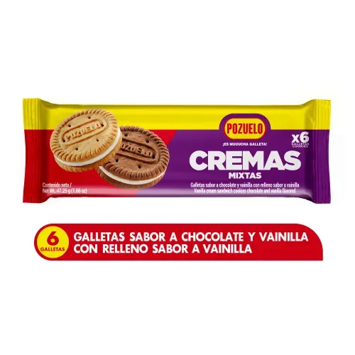 Galletas Pozuelo Cremas Mixtas - 47.25 g