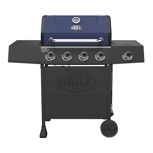 Parrilla Expert Grill de gas 4 quemadores color azul y negro