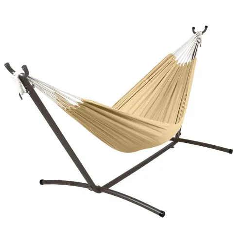 Hamaca Home Trends de tela con base color gris - 200 x 150 cm