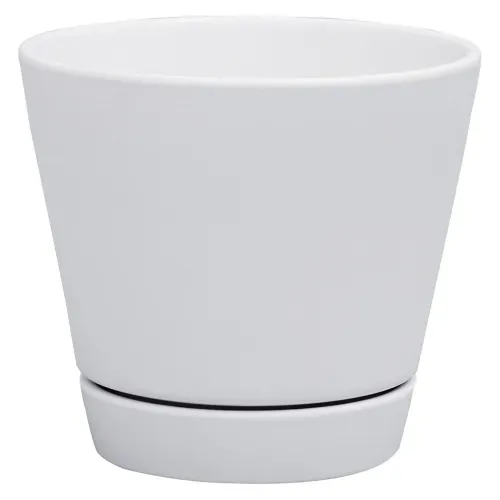 Maceta de cerámica Home Trends blanca - 20.5 cm