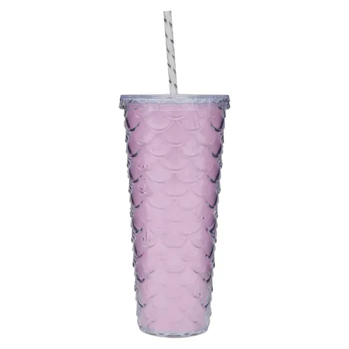 Ms Vaso Plastico Doble Pared Pajilla 710