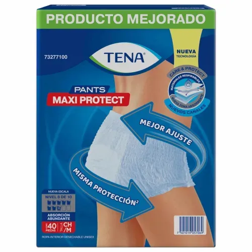 Pañal para adulto Tena pants maxi protect talla M - 40 Uds