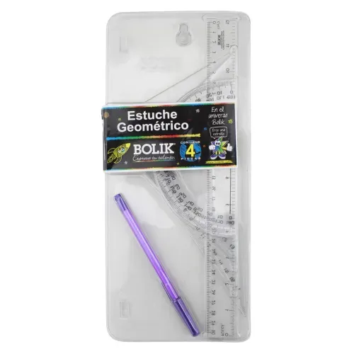 Estuche Geométrico Bolik - 4 Pzas