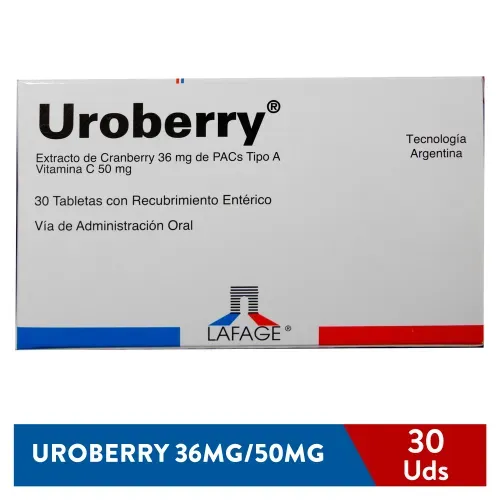 Uroberry 36Mg/50Mg 30 Tabletas Una Caja
