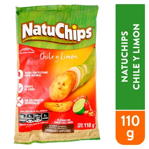 Snack Natuchips plátano verde con chile y limón - 110 g