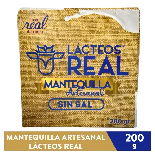Mantequilla Sin Sal 200 Gr Lacteos Real