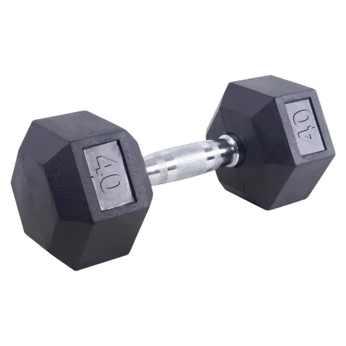 Mancuerna hexagonal de hule Athletic Works - 40 lb