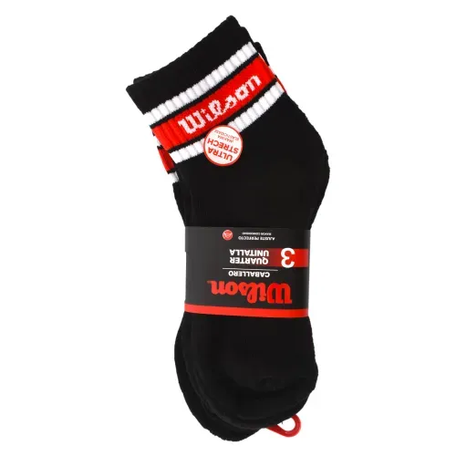 Pack 3 Medias Quarter Wilson Caballero Negro Sin Felpa Modelo: B5832