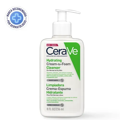 LIMPIADORA CREMA-ESPUMA HIDRATANTE CERAVE 236 ML