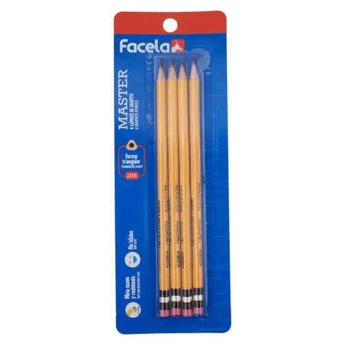 Lapiz de grafito Facela master triangular - 4 Uds