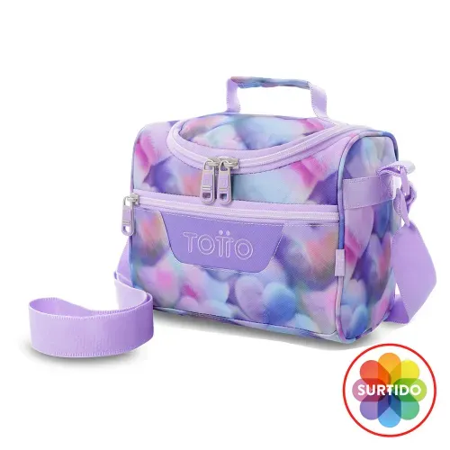 Lonchera Totto color blanco con diseño floral