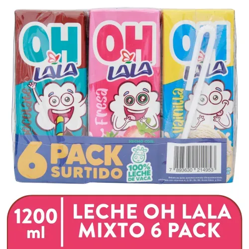6 Pack Leche Oh Lala Mixto - 1200ml