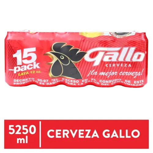 Cerveza Gallo Lata Normal 15 Pack - 5250 ml