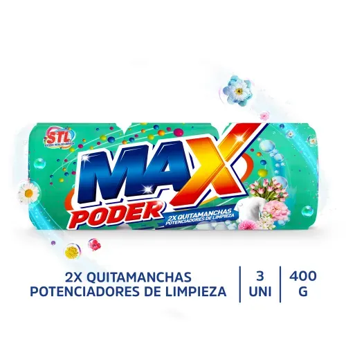 Jabón Max Poder verde Quitamanchas 3 Pack - 400 g