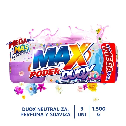 Imagen de Jabón Max Poder Mega Bola Duox Lila 3 Pack - 1500 g