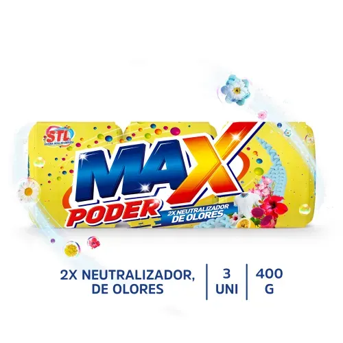 Jabón Max Poder amarillo 3 pack - 400 g