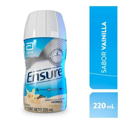Complemento Ensure ® Vainilla, bebida lista para tomar con nutrientes,vitaminas y recupera tu estado nutricional. - 220 ml