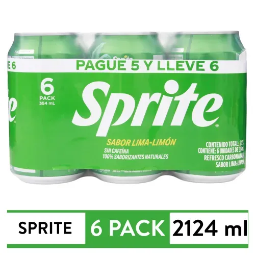 Gaseosa Sprite Lima - Limón Lata 6 pack - 354 ml